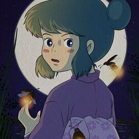 Девочка и светлячки 