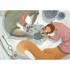 Гусик и Лисонька l Книжная иллюстрация