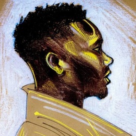 sketch of an African guy