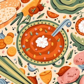 Борщ | Food illustration 