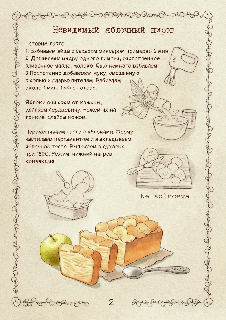 Рецепт яблочного пирога.