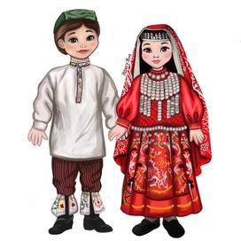 Башкиры в национальных костюмах