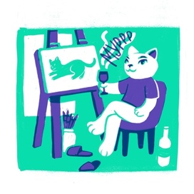 кот-художник