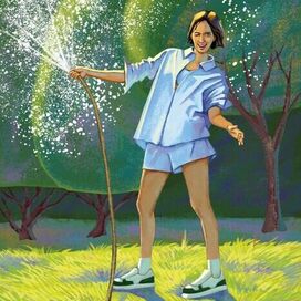 в саду