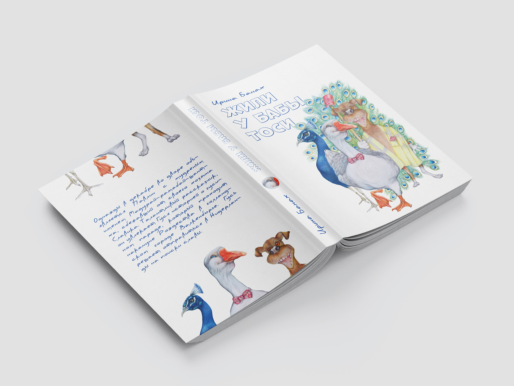 Дизайн обложки детской книги «Жили у бабы Тоси»