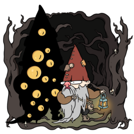 Гном и глазастая тень🌲👁️✨