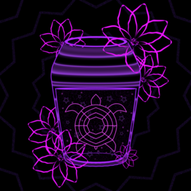 a drink with a pink turtle