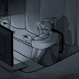 Unhappy artist