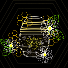 a drink with a bee