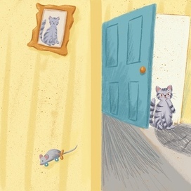 Обложка для книги про кота, который вообразил себя тигром (иллюстрация+ леттеринг)