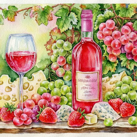 ‘’ Розовое вино с клубникой ‘’.