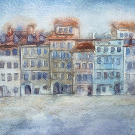 Город. Акварель
