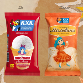 Ребрендинг упаковки мороженого