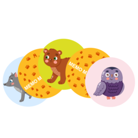 Карточки для детской настольной игры "Мемо Животные"