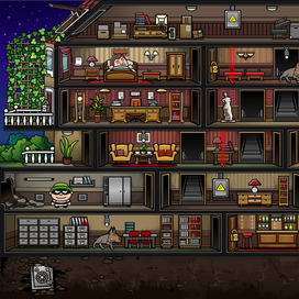 Игровой уровень, игра Bob the Robber 2