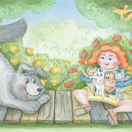 Разворот детской книги "Малиновое лето"