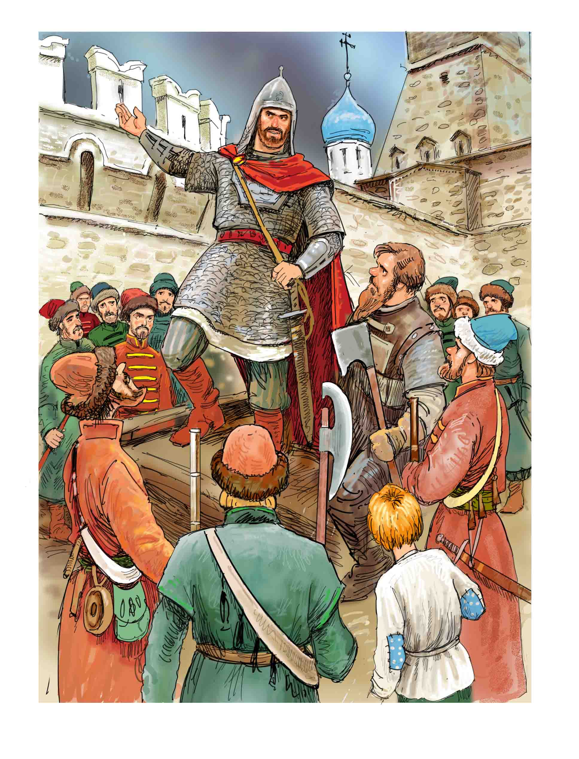 Иллюстрация к книге О. Тихомирова "Рассказы о великих полководцах"
