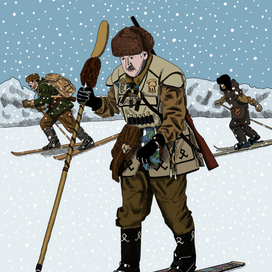 Traditional Komi Ski Hunter
