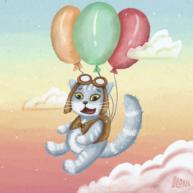 Кот-путешественник, авиатор