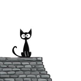 Котик на стене, вектор