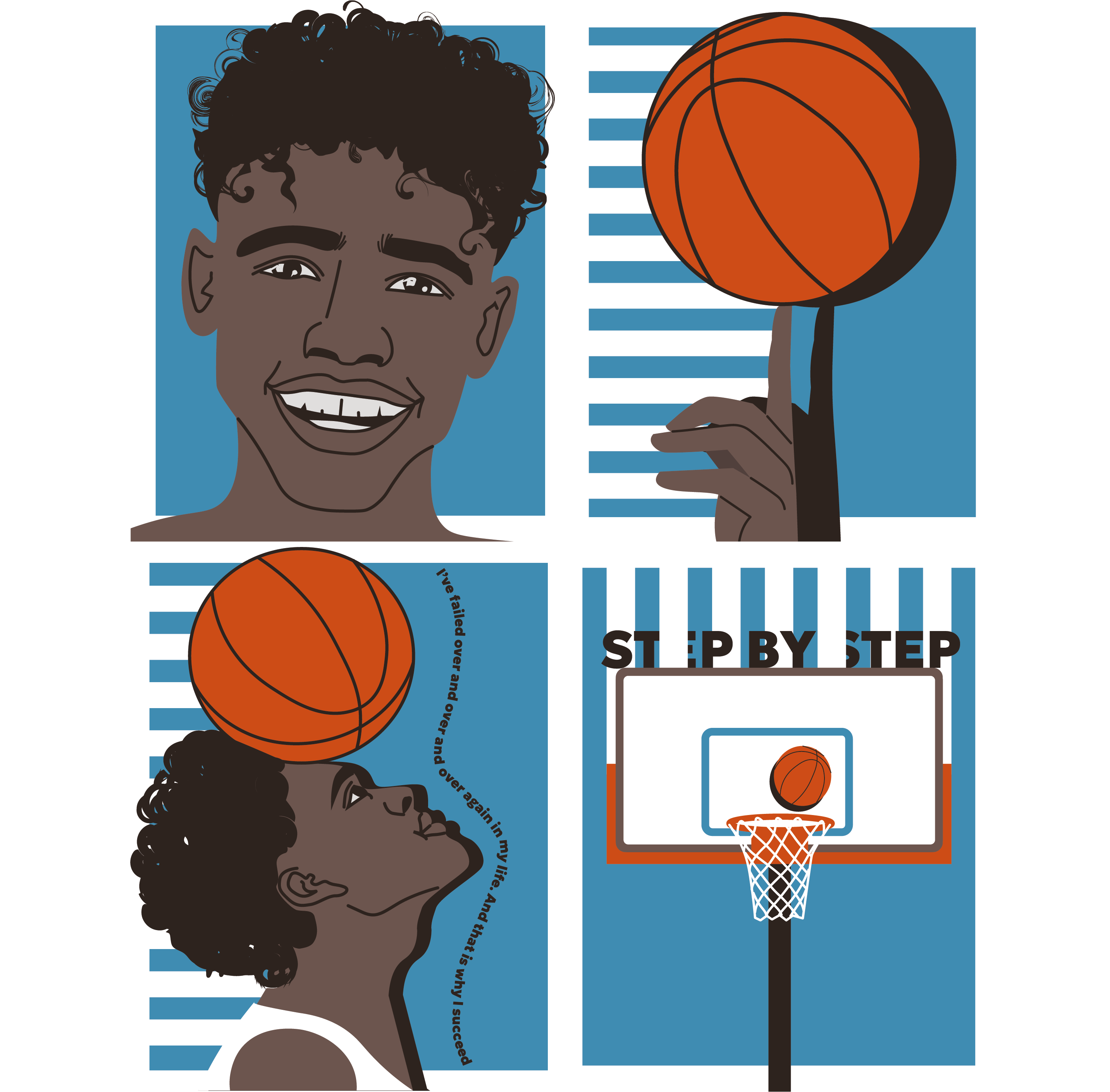 Step by step. Michael Jordan