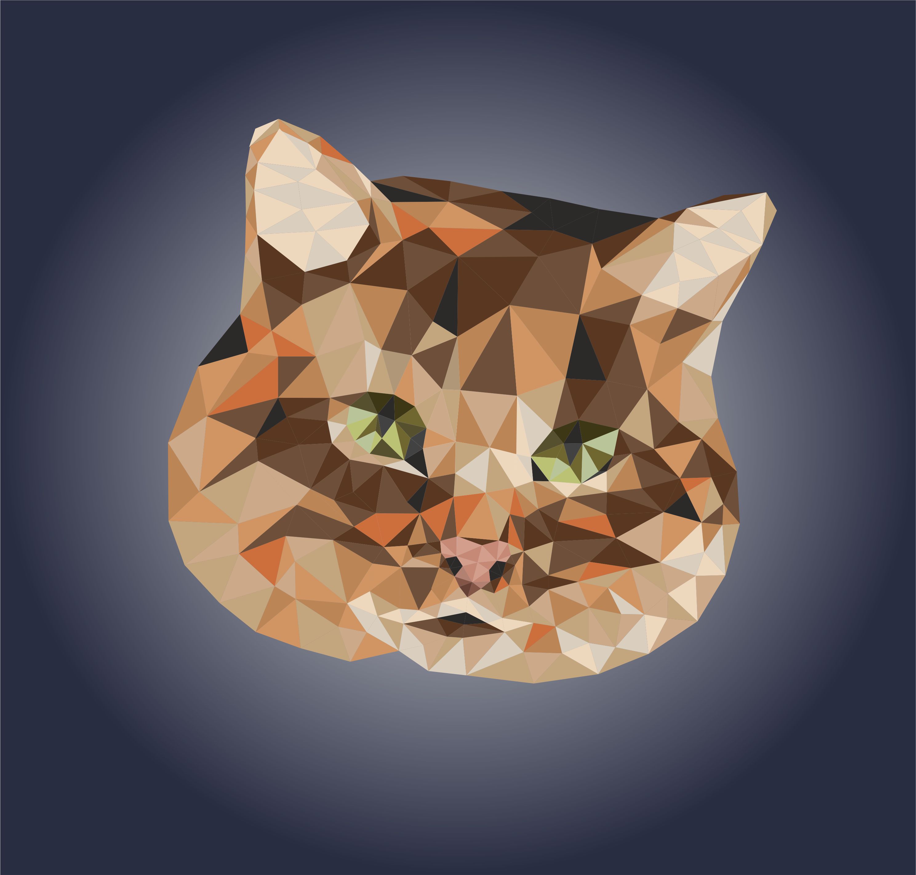 Полигональный арт: кот
