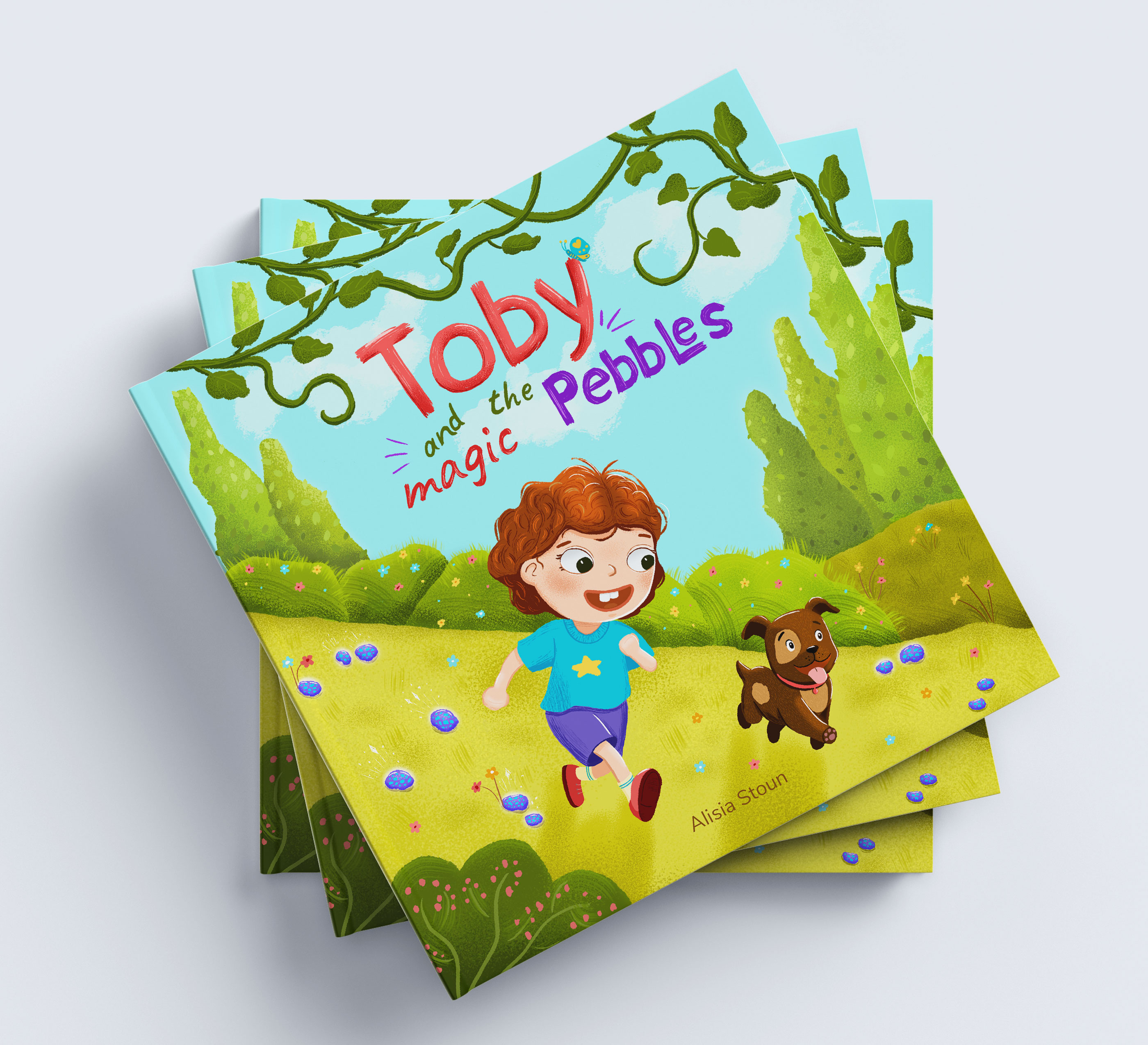 Иллюстрация обложки: «Toby and the magic Pebbles»