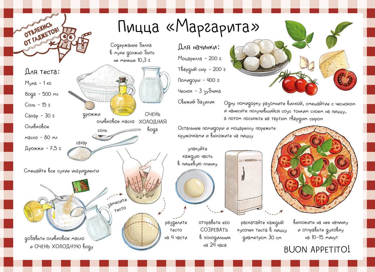 Плэйсмет с рецептом пиццы