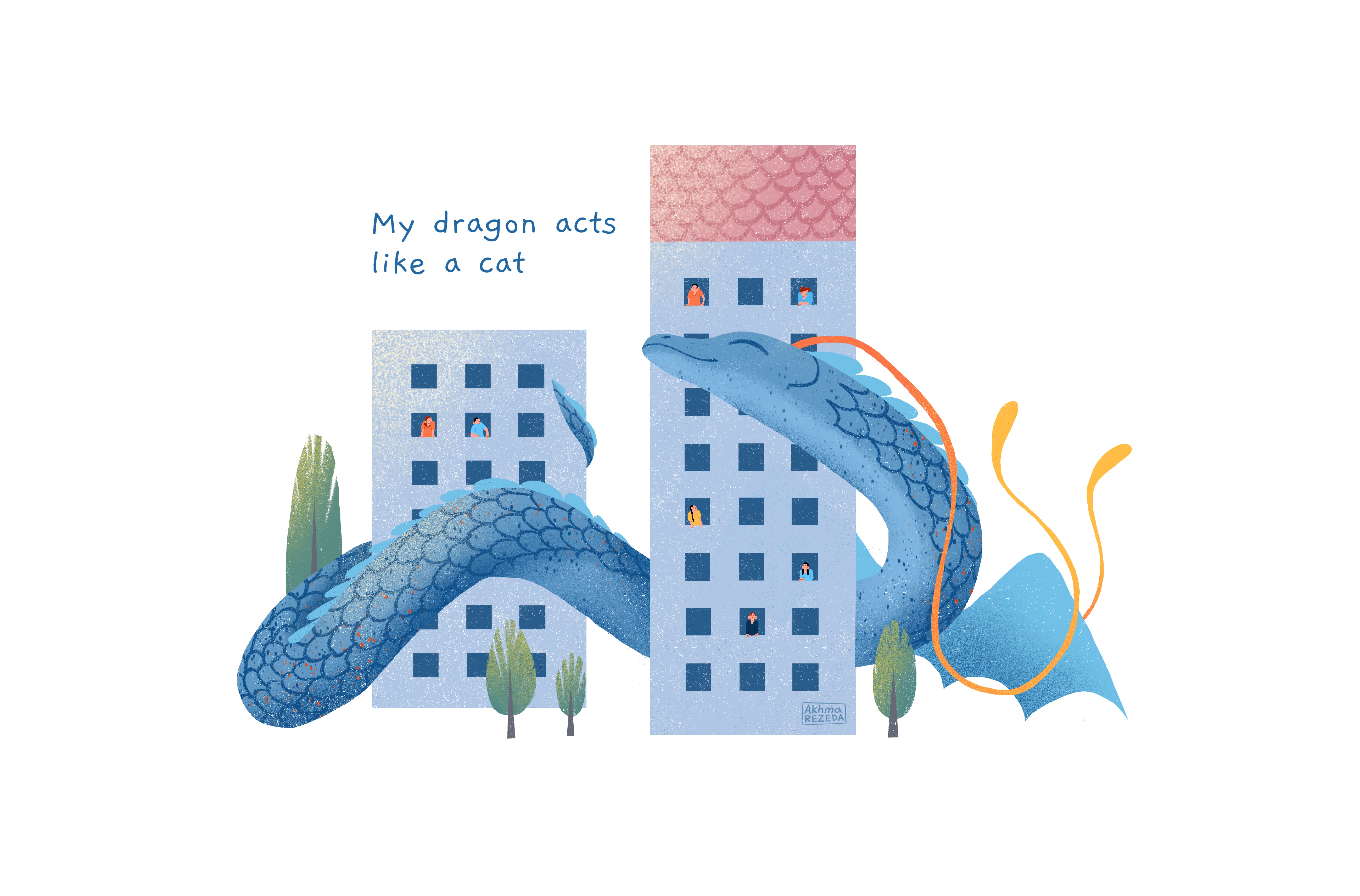 Привет! Я @akhmarezeda. Это иллюстрация для челленджа Smaugust2026