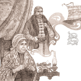 Разворот для сказки "Аленький цветочек"
