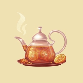 Чайник с апельсином 