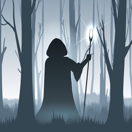 Dark magician in a Forest
