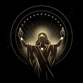 Priestess Fortune Teller Makes Magic Ritual at Midnight