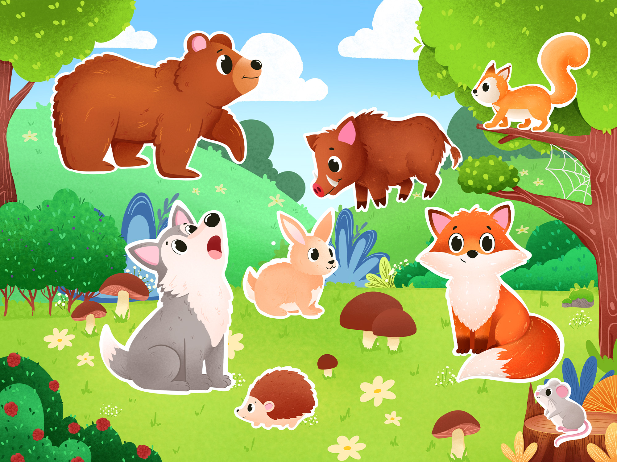 Магнитная детская игра. Лесные животные. Развивающая игра