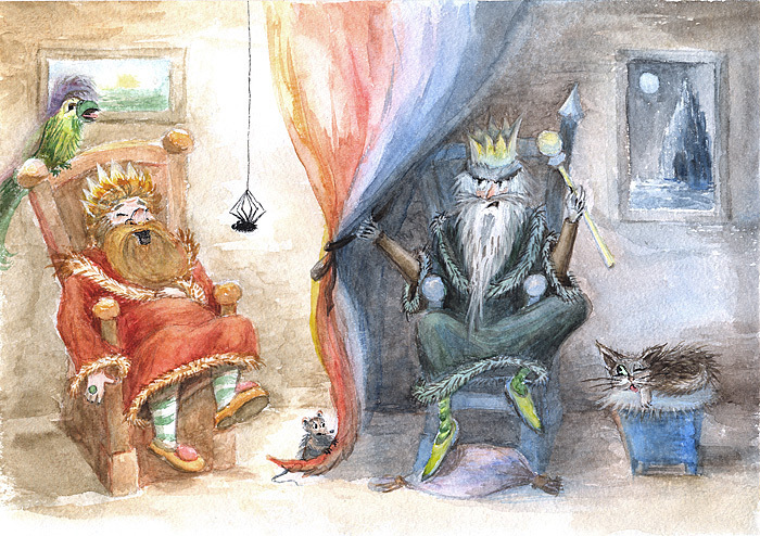Иллюстрация Два царя в стиле 2d | Illustrators.ru