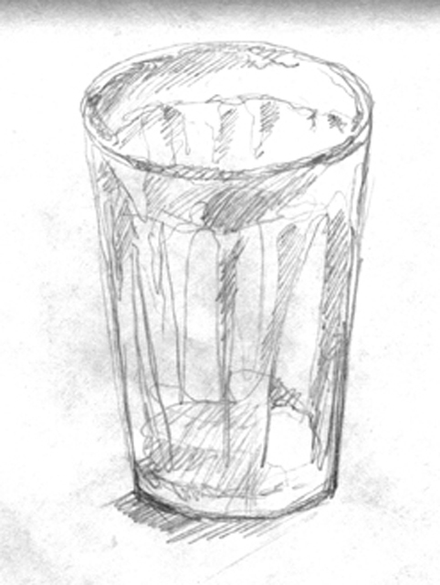 граненый стакан рисунок карандашом