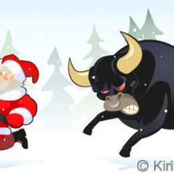 santa and bull