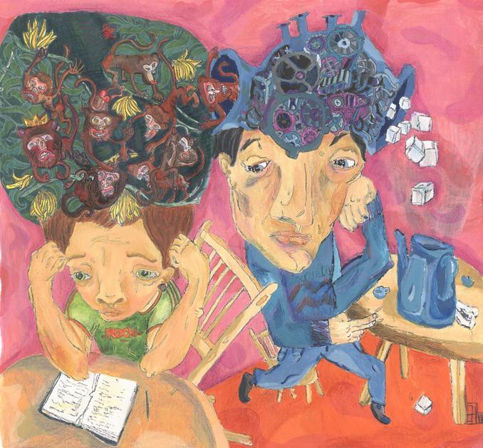 Иллюстрация синдром рассеянного внимания в стиле другое