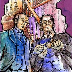 "Ватсон и Майкрофт Холмс". Иллюстрация к рассказу о Шерлоке Холмсе.