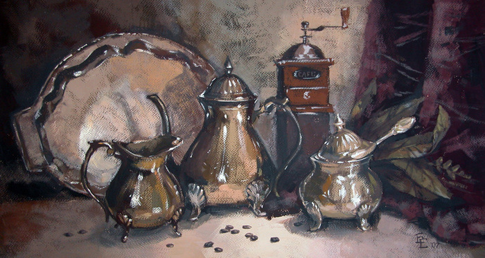 Иллюстрация Кофе в стиле живопись | Illustrators.ru