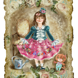 Образ Алисы на винтажном фоне.