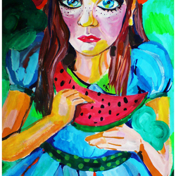 the girl and the watermelon