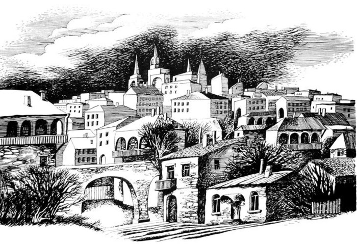 Иллюстрация рассказы Крапивина в стиле книжная графика