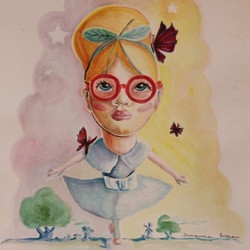 акварелька за бабочками