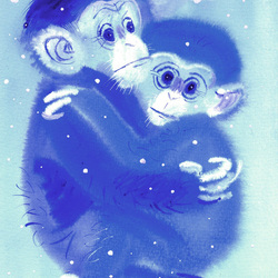 Открытка к новому году обезьяны