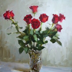 Красные розы 60Х70