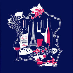 Картинка на футболку "Мототур по франции"