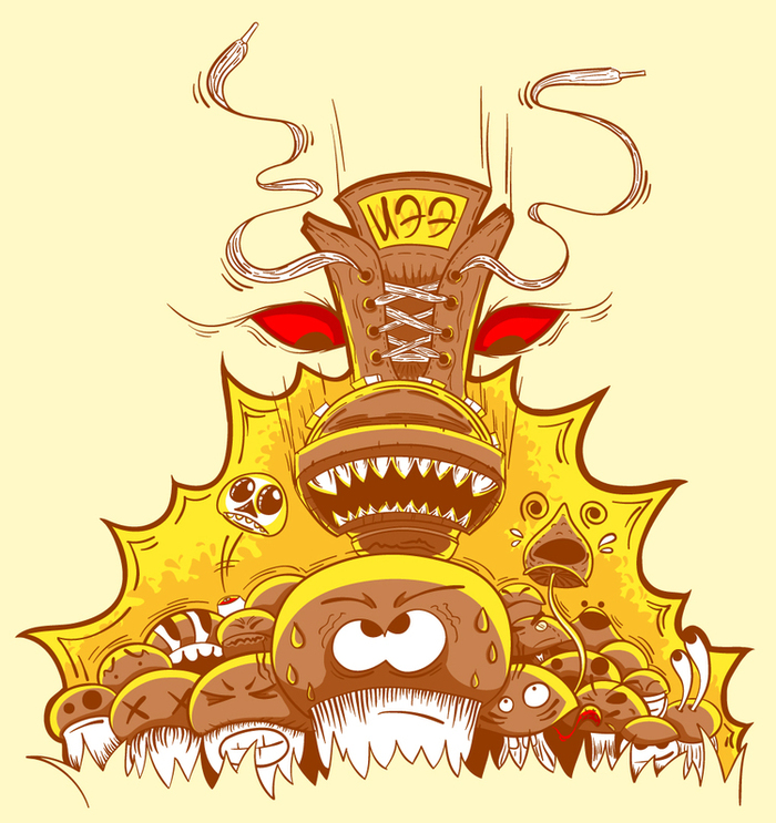 Иллюстрация Дави грибы!) в стиле 2d | Illustrators.ru