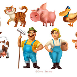 Персонажи для детской игры Animal Farm