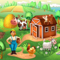 Иллюстрация для детской игры Animal Farm